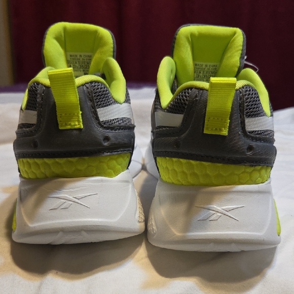 Reebok Gray and Neon Yellow Athletic Sneakers - Picture 3 of 5